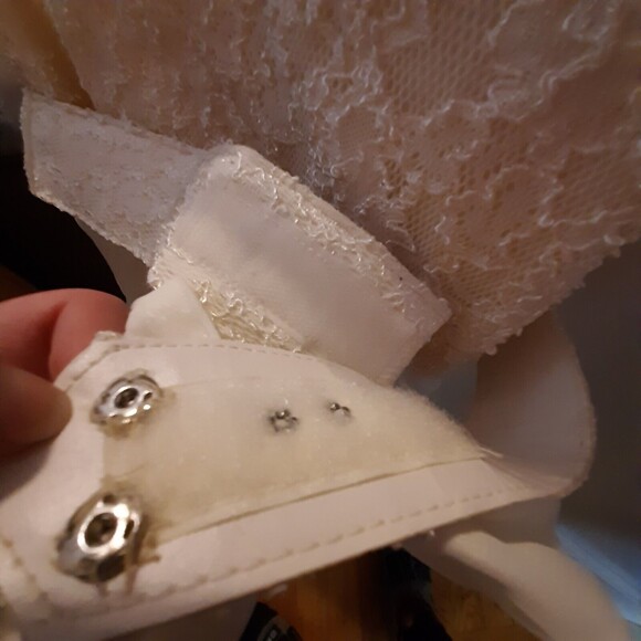 Vtg Girls sz 10 FULL CIRCLE Ivory Off-White Lace & Sheer Dress - Maya and Me USA - Picture 12 of 12